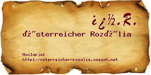 Österreicher Rozália névjegykártya