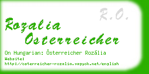 rozalia osterreicher business card